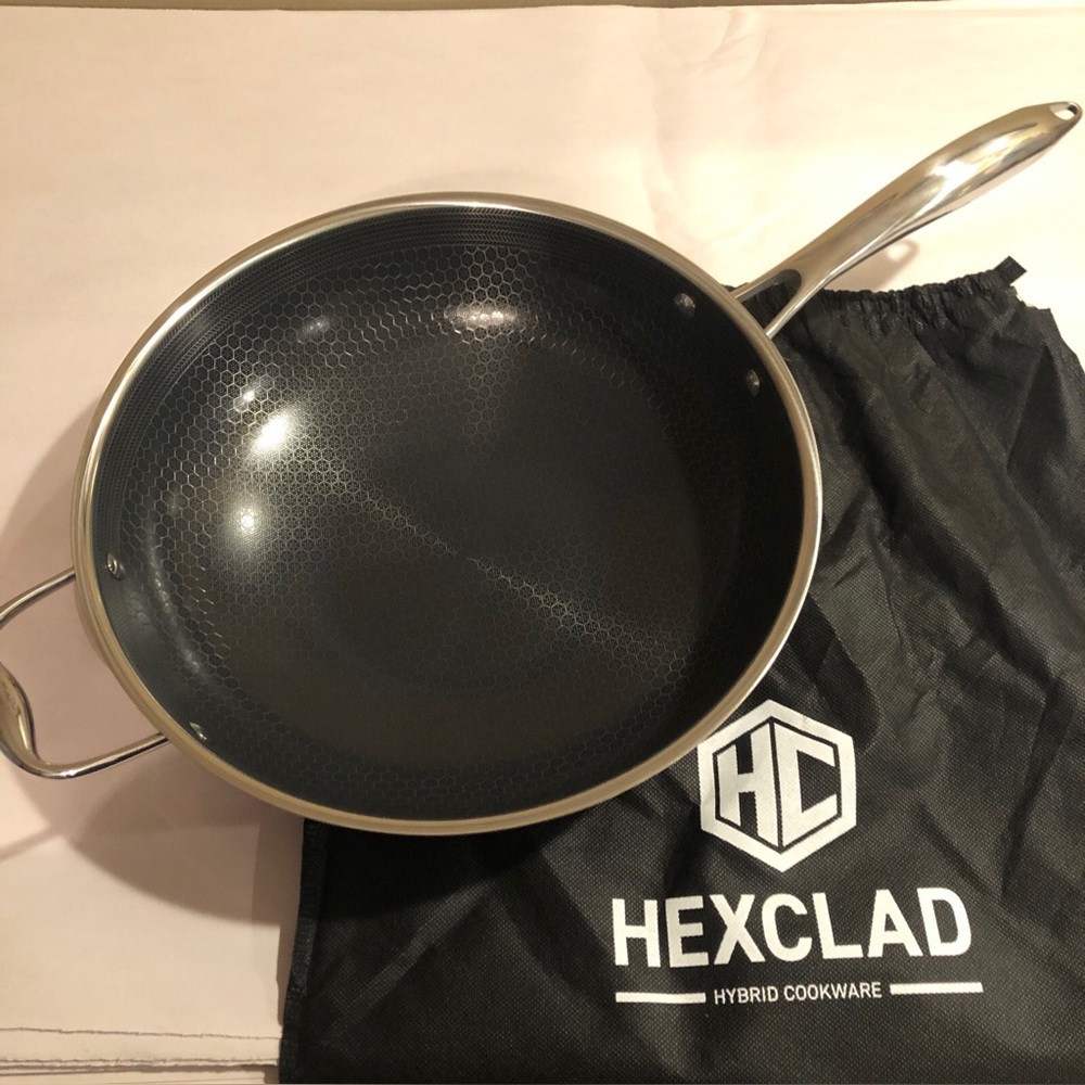 HexClad 12-Inch Wok Hybrid Nonstick Cookware Stay Cool Handle
